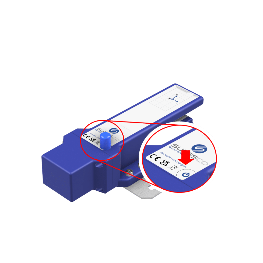 SuessCo Sensor wird im 3.Schritt mit einem Magneten auf der Oberseite aktiviert